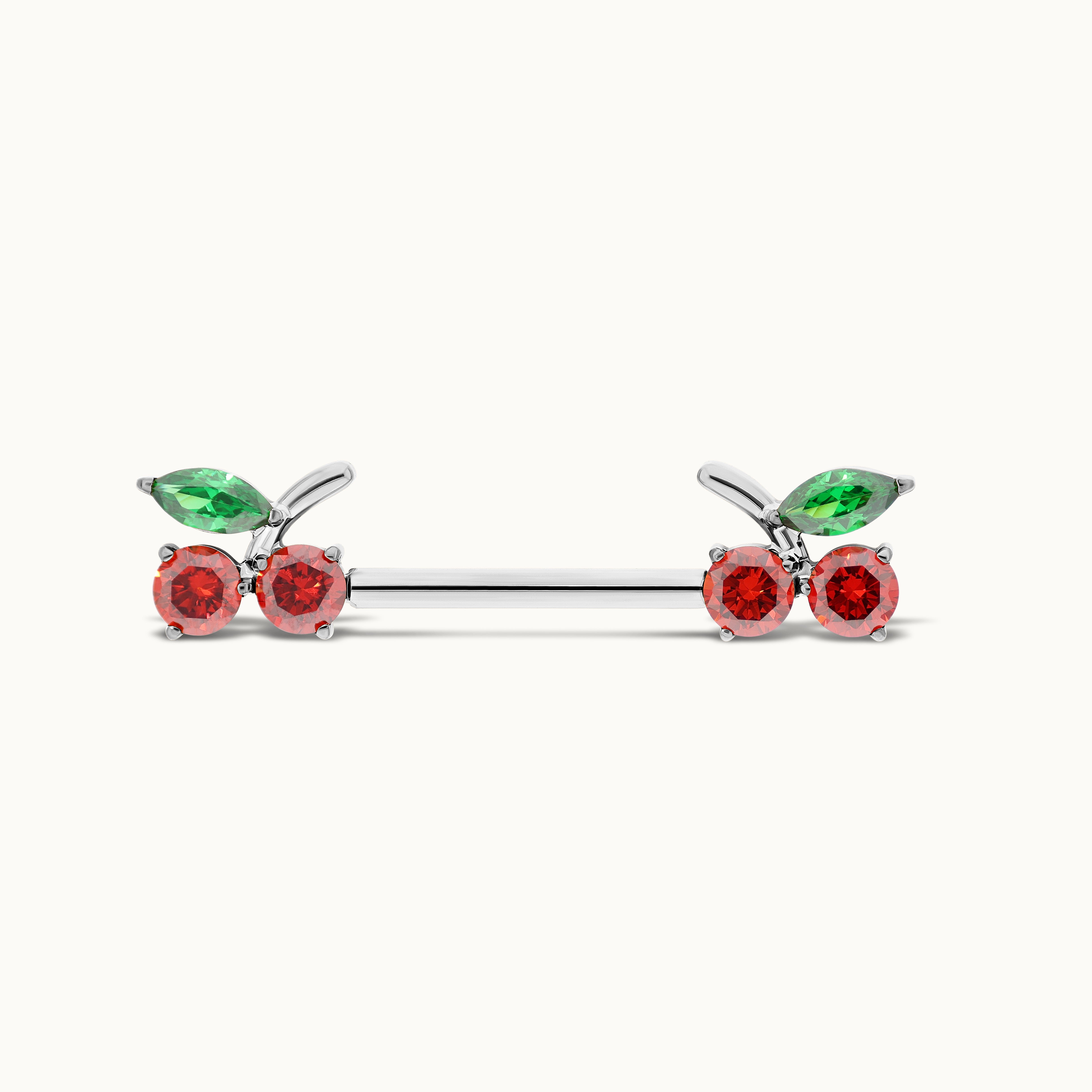 obsidian-piercing-cherry-piercing-t-ton-cerise-titane-zircons-rouges-et-verts image 2