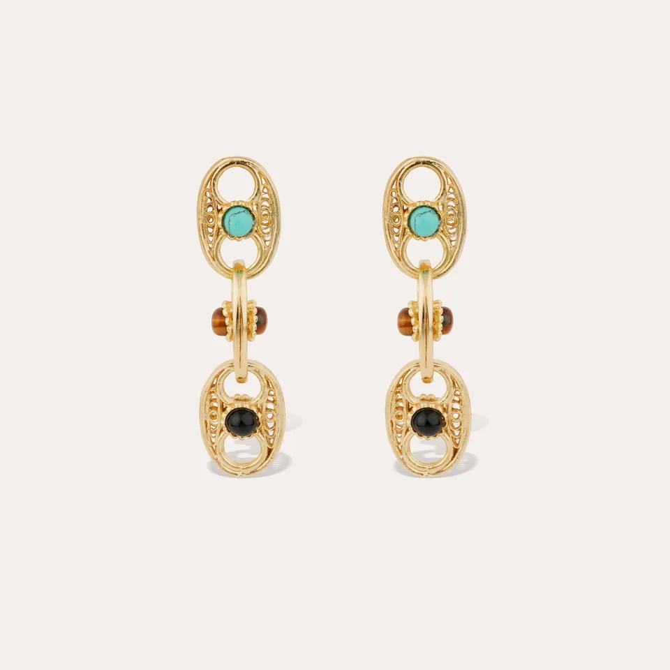 gas-bijoux-carthage-boucles-d-oreilles-dor-es-l-or-fin-turquoise-il-de-tigre-et- image 1