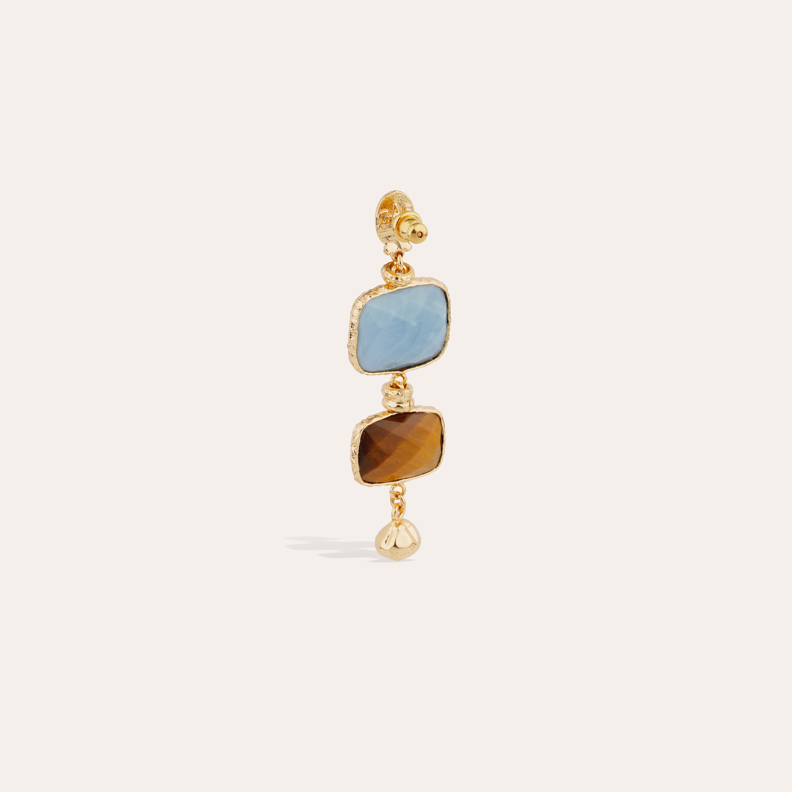 gas-bijoux-sil-ne-petit-mod-le-boucles-d-oreilles-calcite-bleue-et-oeil-de-tigre image 2