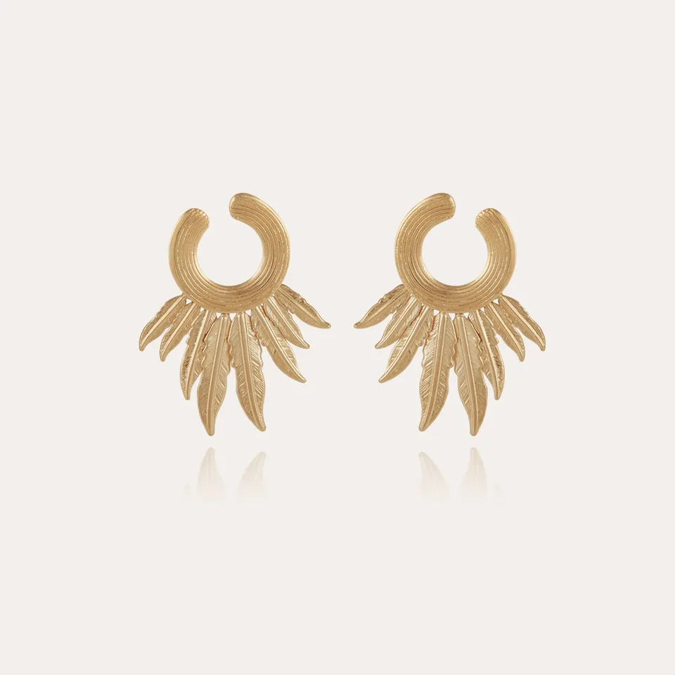 gas-bijoux-boucles-d-oreilles-caracara-dor-es-l-or-fin-plumes-grav-es image 1