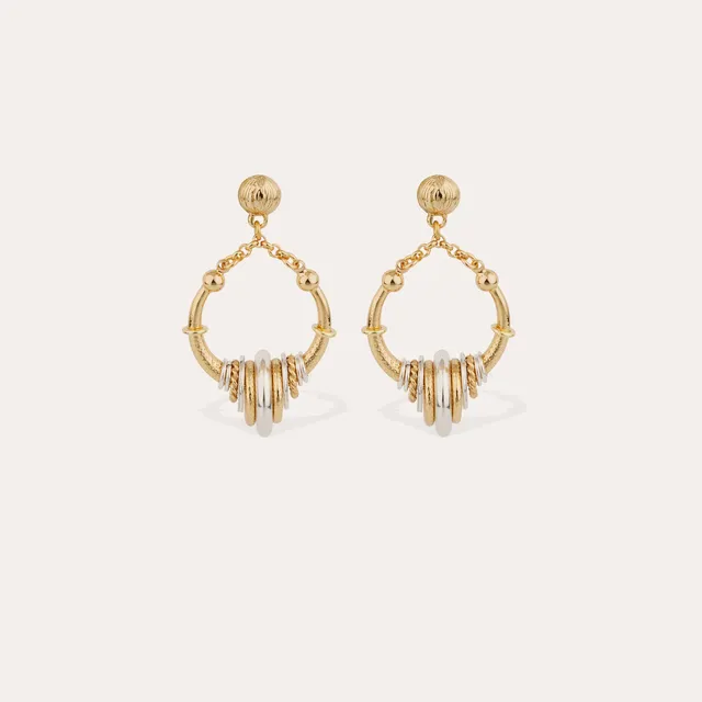 gas-bijoux-maranzana-mini-bicolore-boucles-d-oreilles-cascade-d-anneaux image 1