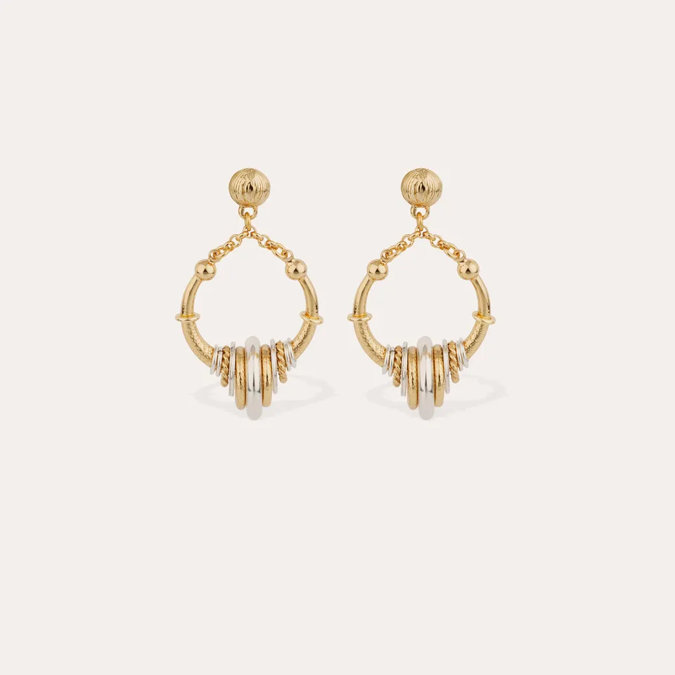 gas-bijoux-maranzana-mini-bicolore-boucles-d-oreilles-cascade-d-anneaux image 1