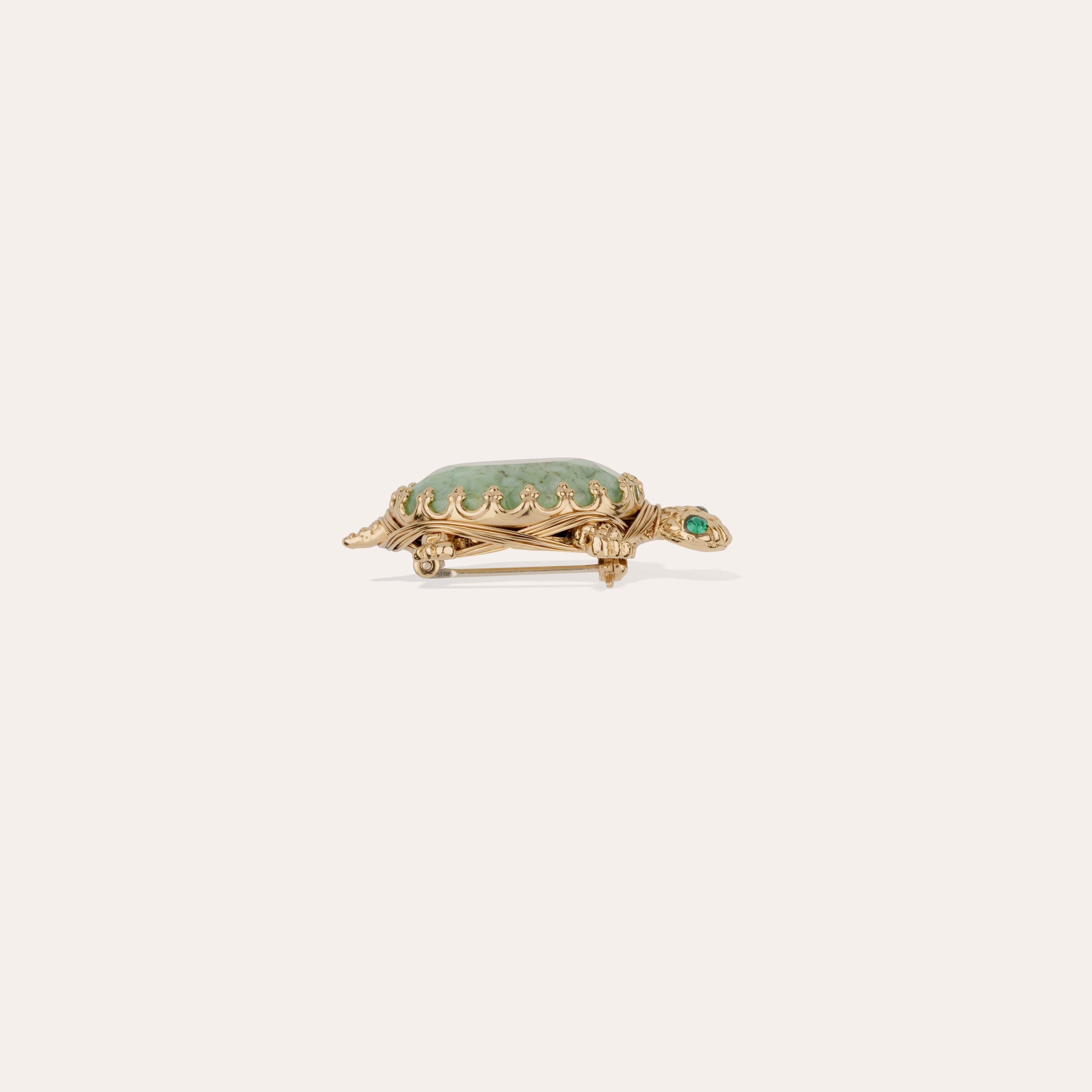 gas-bijoux-broche-tortue-dor-e-l-or-fin-cabochon-verre image 2