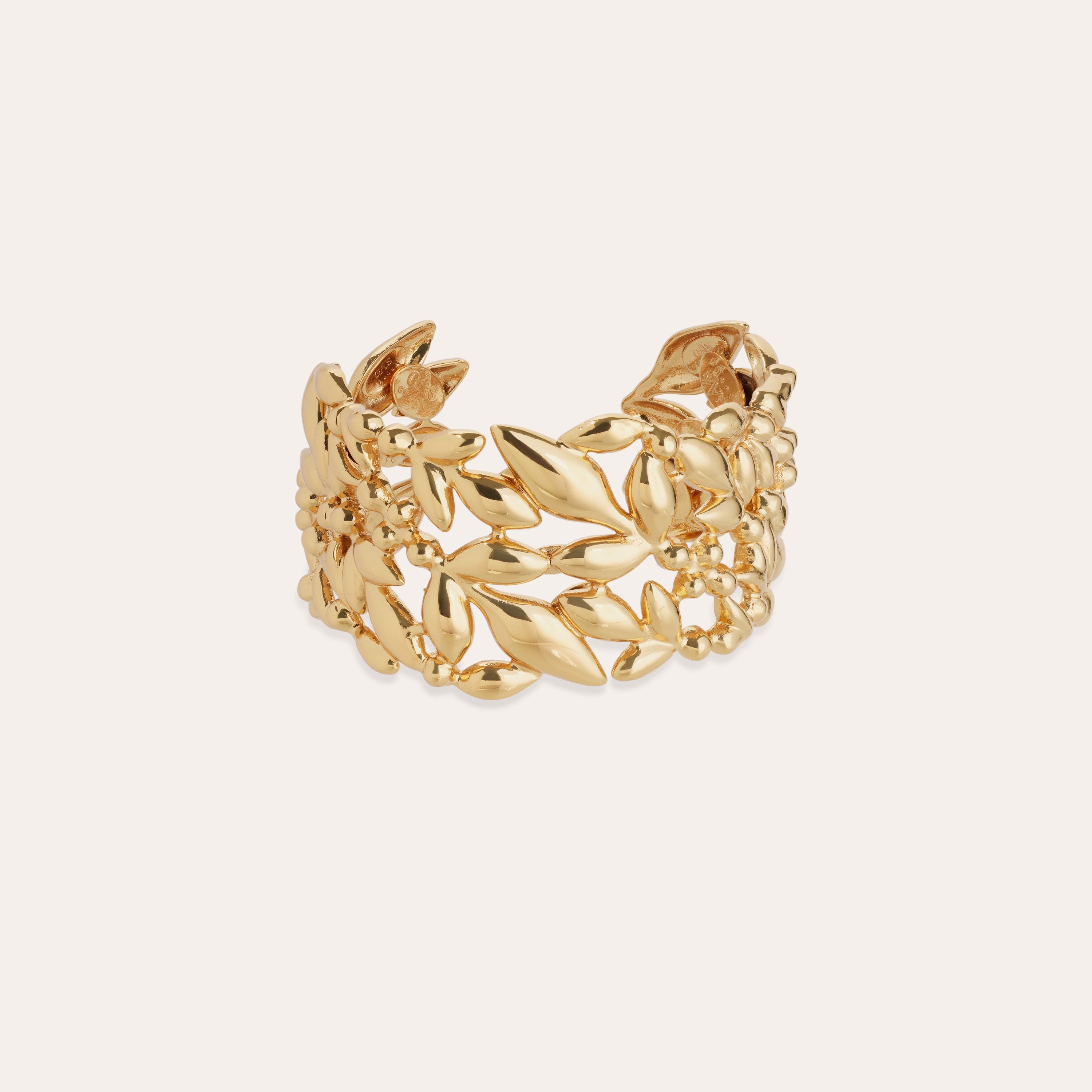 gas-bijoux-bracelet-manchette-olea-dor-l-or-fin-design-ajour-feuille-d-olivier image 1