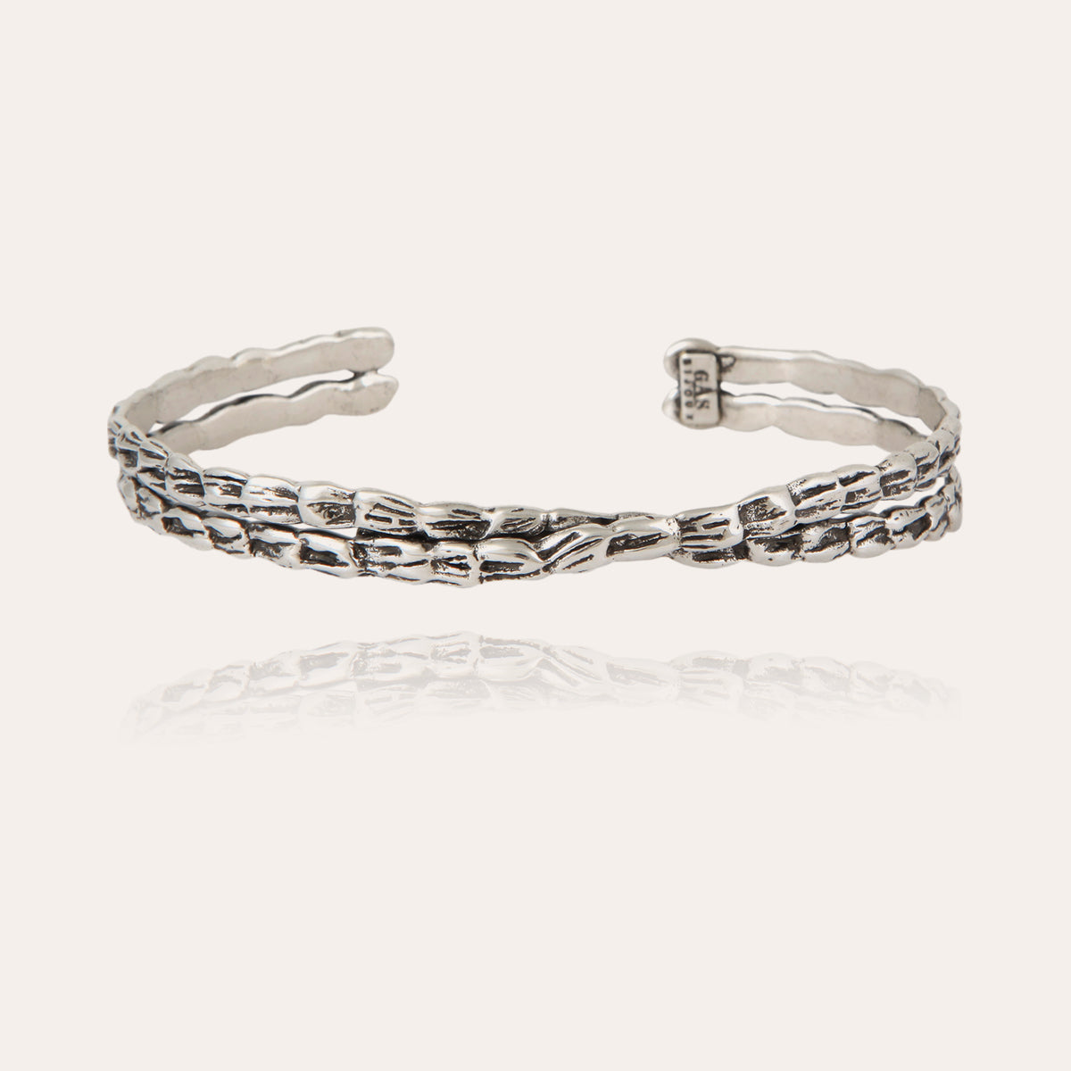 gas-bijoux-bracelet-jonc-liane-crois-argent-double-jonc-grav image 2