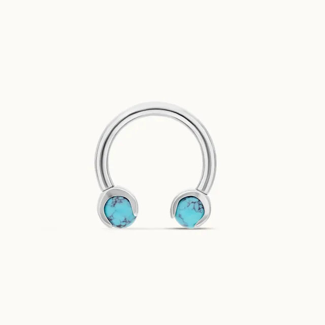 obsidian-piercing-fer-a-cheval-turquoise-anneau-septum-daith-titane-turquoise image 1