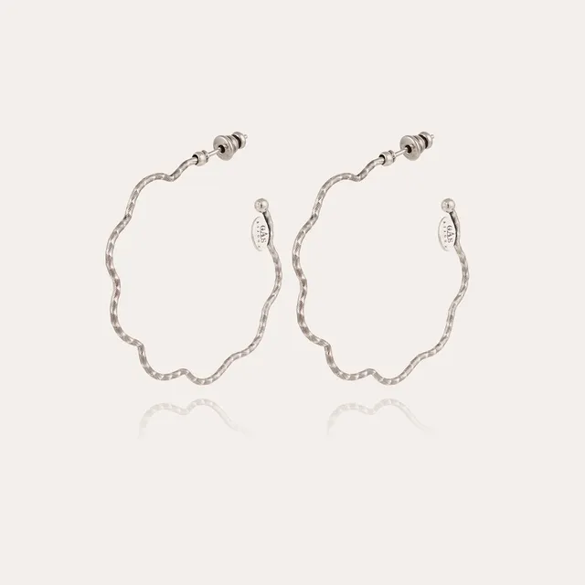 gas-bijoux-boucles-d-oreilles-cr-oles-florette-petit-mod-le-argent-martel image 1