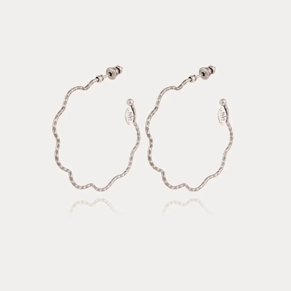 gas-bijoux-boucles-d-oreilles-cr-oles-florette-petit-mod-le-argent-martel image 1