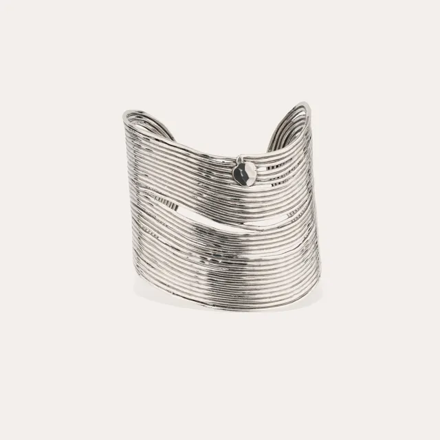 gas-bijoux-bracelet-wave-argent-manchette-martel-e-taille-ajustable image 1