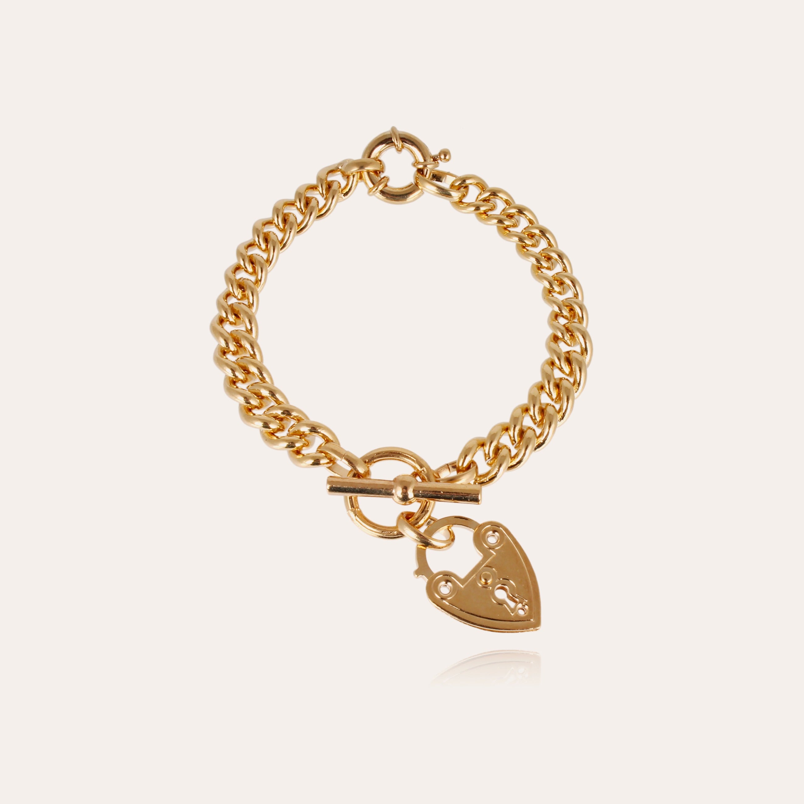 gas-bijoux-bracelet-locked-dor-cha-ne-cadenas-c-ur image 1