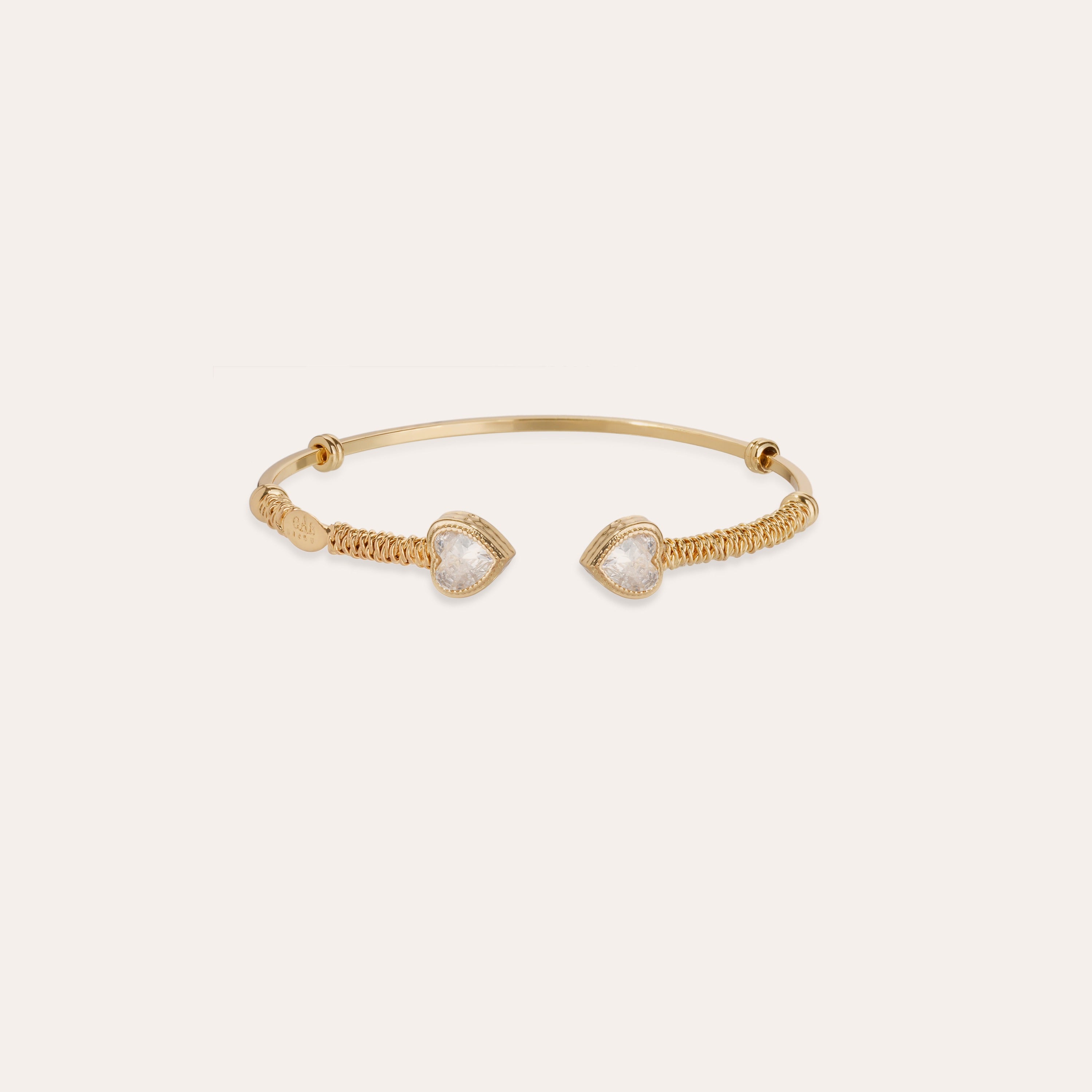 gas-bijoux-bracelet-jonc-duality-amore-strass-dor-jonc-dor-l-or-fin-c-urs-grav-s image 1