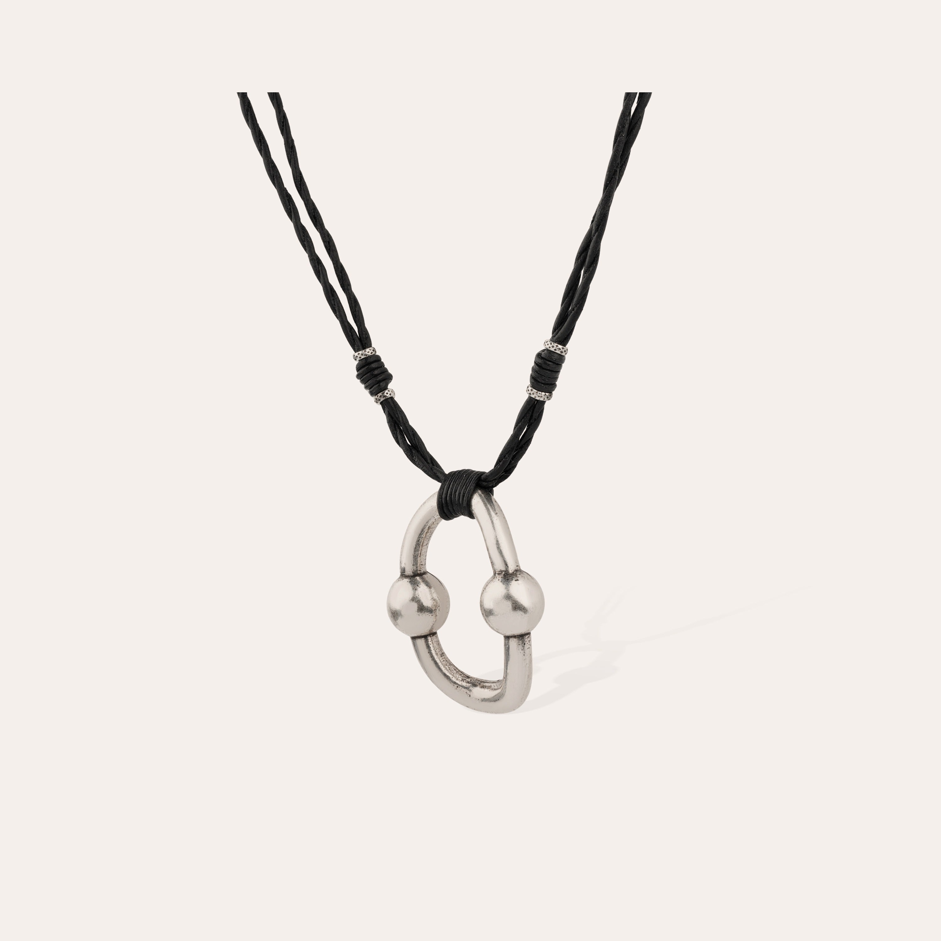 gas-bijoux-collier-rive-cuir-argent-pendentif-maillon-et-cordon-cuir image 4