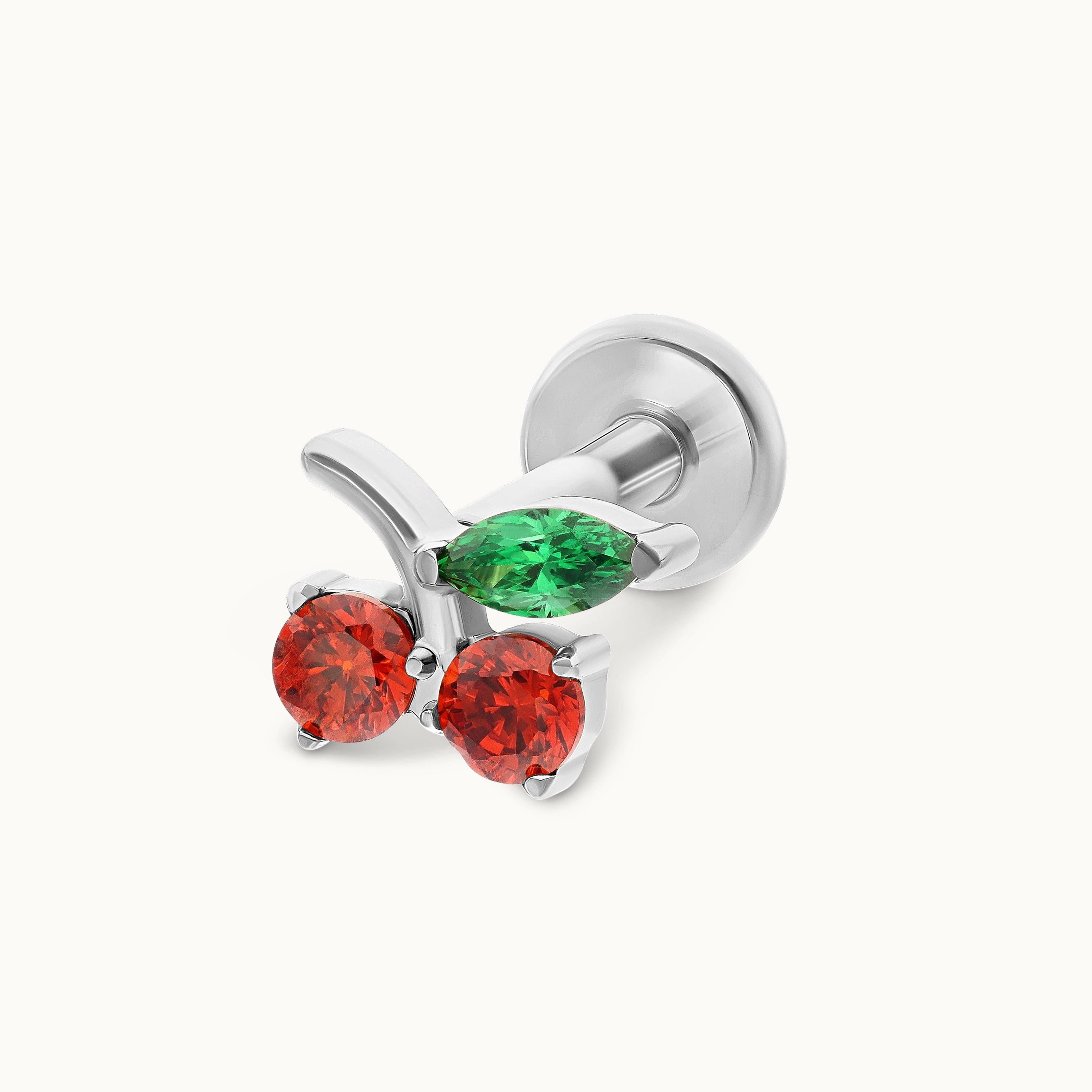 obsidian-piercing-ciliegia-embout-cerise-zircons-rouges-titane image 3