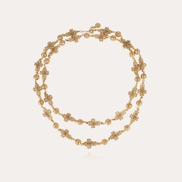 gas-bijoux-sautoir-yuca-croix-dor-l-or-fin-double-rang image 1