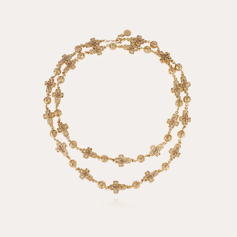 gas-bijoux-sautoir-yuca-croix-dor-l-or-fin-double-rang image 1