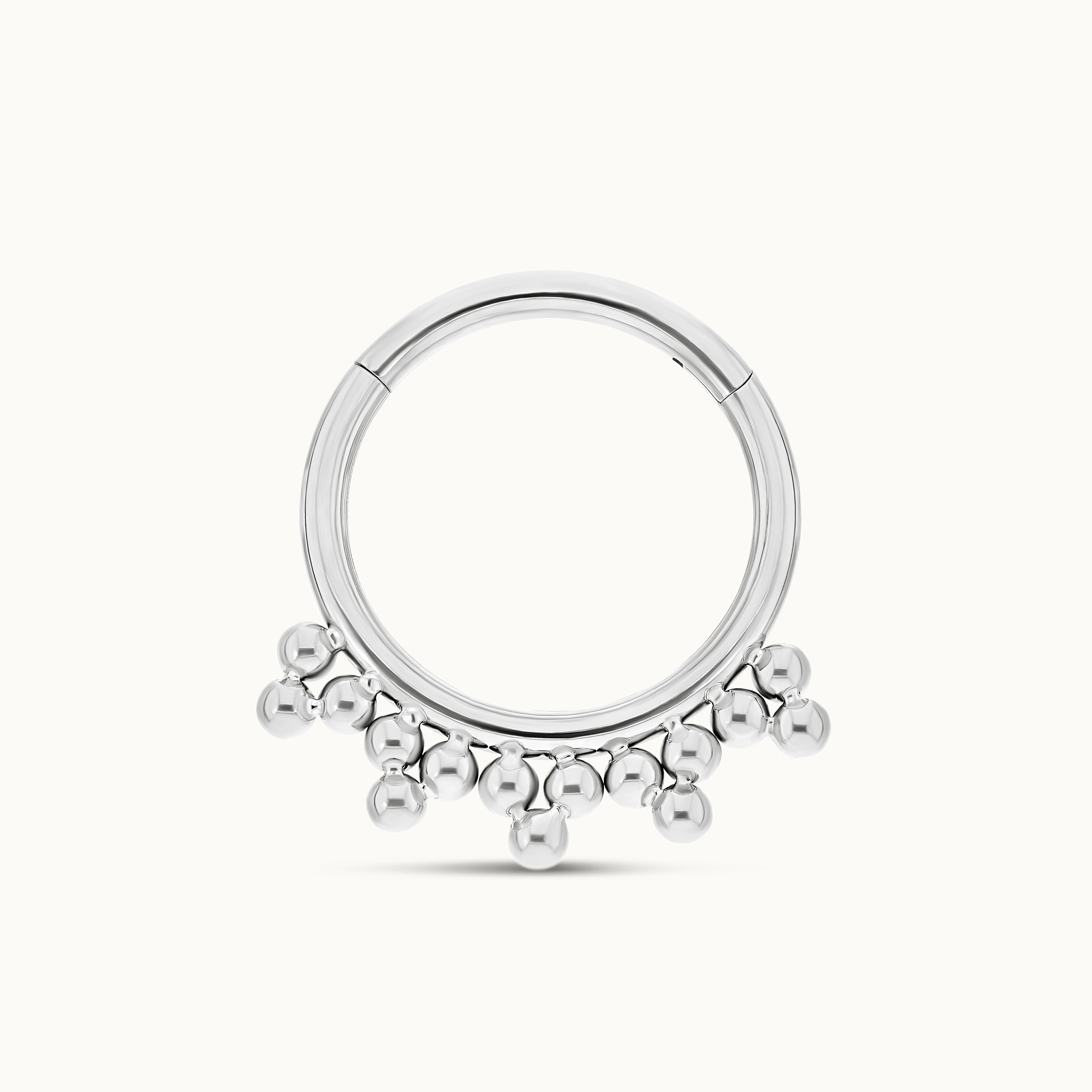 obsidian-piercing-gienah-anneau-clicker-titane-pvd-gold-cascade-de-billes-pyrami image 2