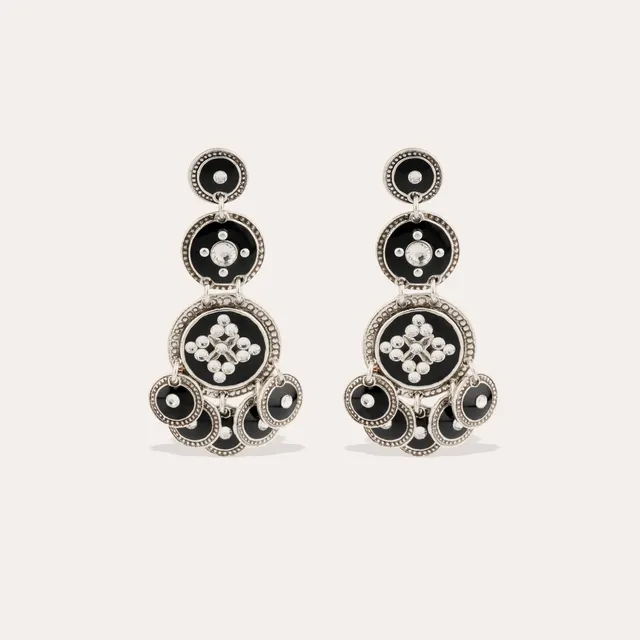 gas-bijoux-sequin-trois-rangs-boucles-d-oreilles-pendantes-argent-es image 1