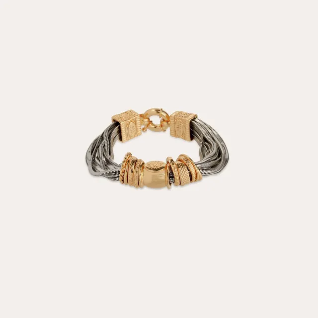 gas-bijoux-bracelet-jos-bicolore-argent-et-dor-l-or-fin-cha-nes-et-anneaux-vinta image 1
