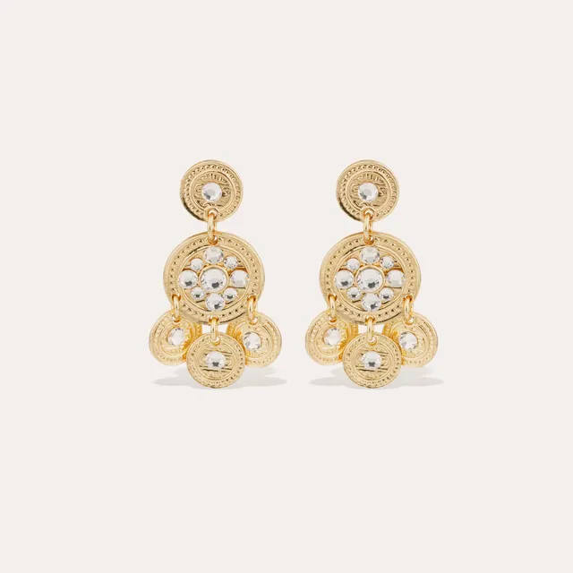 gas-bijoux-sequin-boucles-d-oreilles-pendantes-deux-rangs-strass-dor-es-l-or-fin image 1