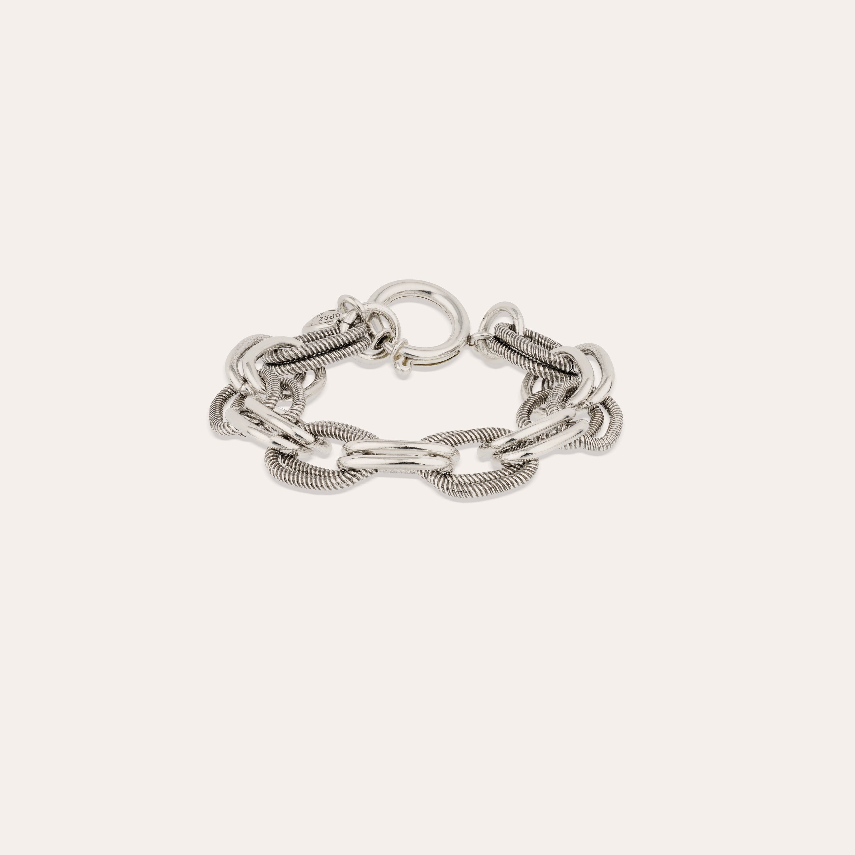gas-bijoux-bracelet-bell-argent-cha-ne-anneaux-lisses-et-stri-s image 1