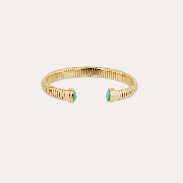 gas-bijoux-bracelet-jonc-antigone-turquoise-maille-tubogas-dor-e-l-or-fin-et-cab image 1
