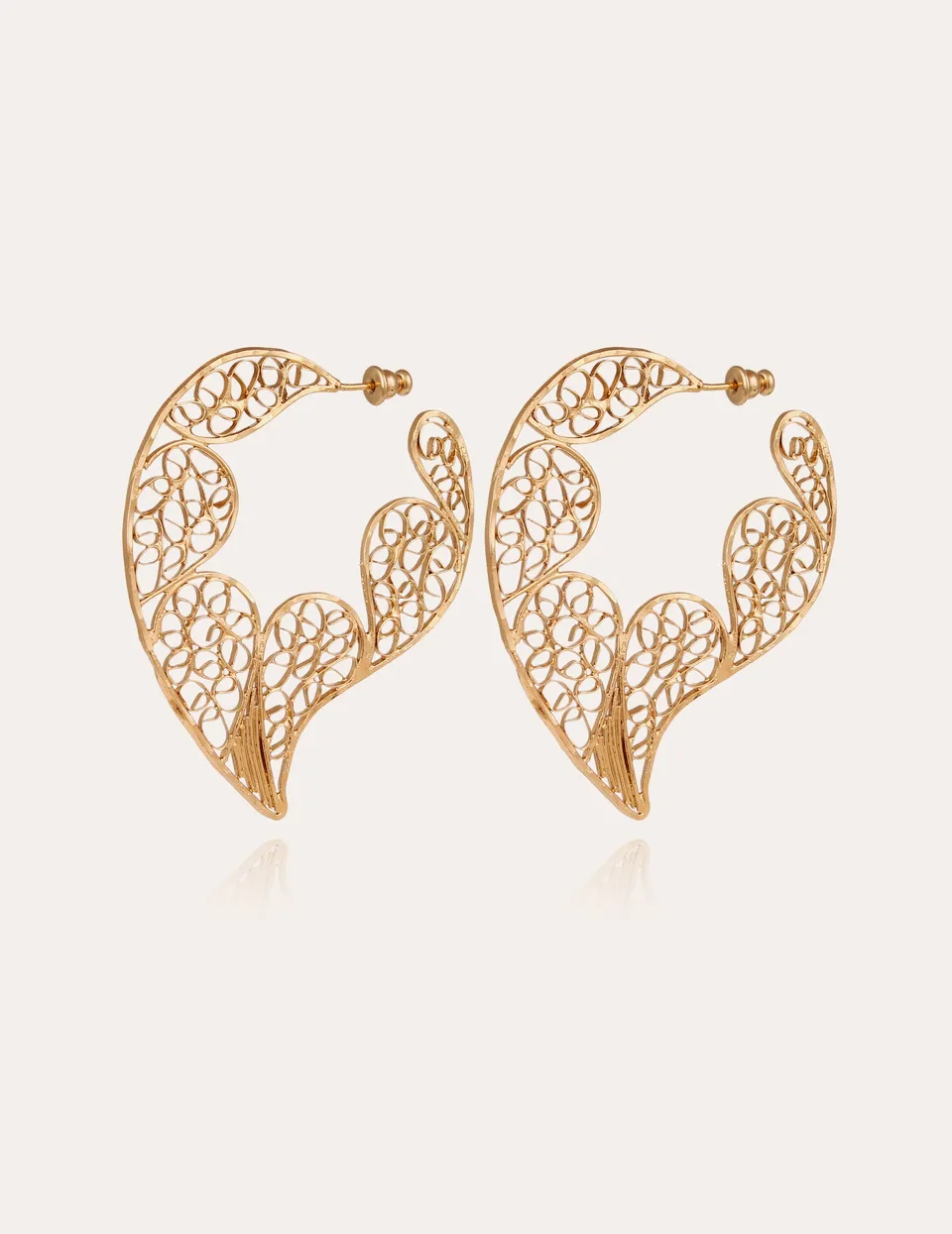 gas-bijoux-boucles-d-oreilles-paule-dor-es-l-or-fin-filigrane-martel-fait-main-i image 1