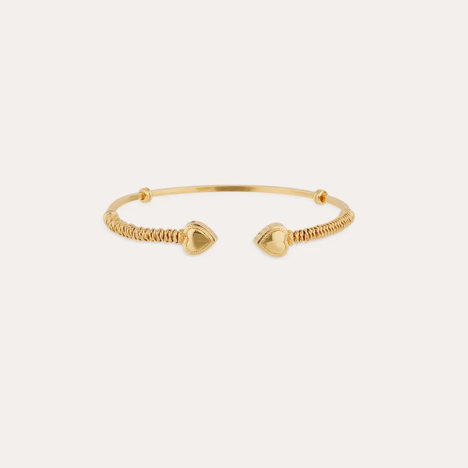 gas-bijoux-bracelet-jonc-duality-amore-dor-l-or-fin-deux-c-urs-grav-s-sertis-de- image 1