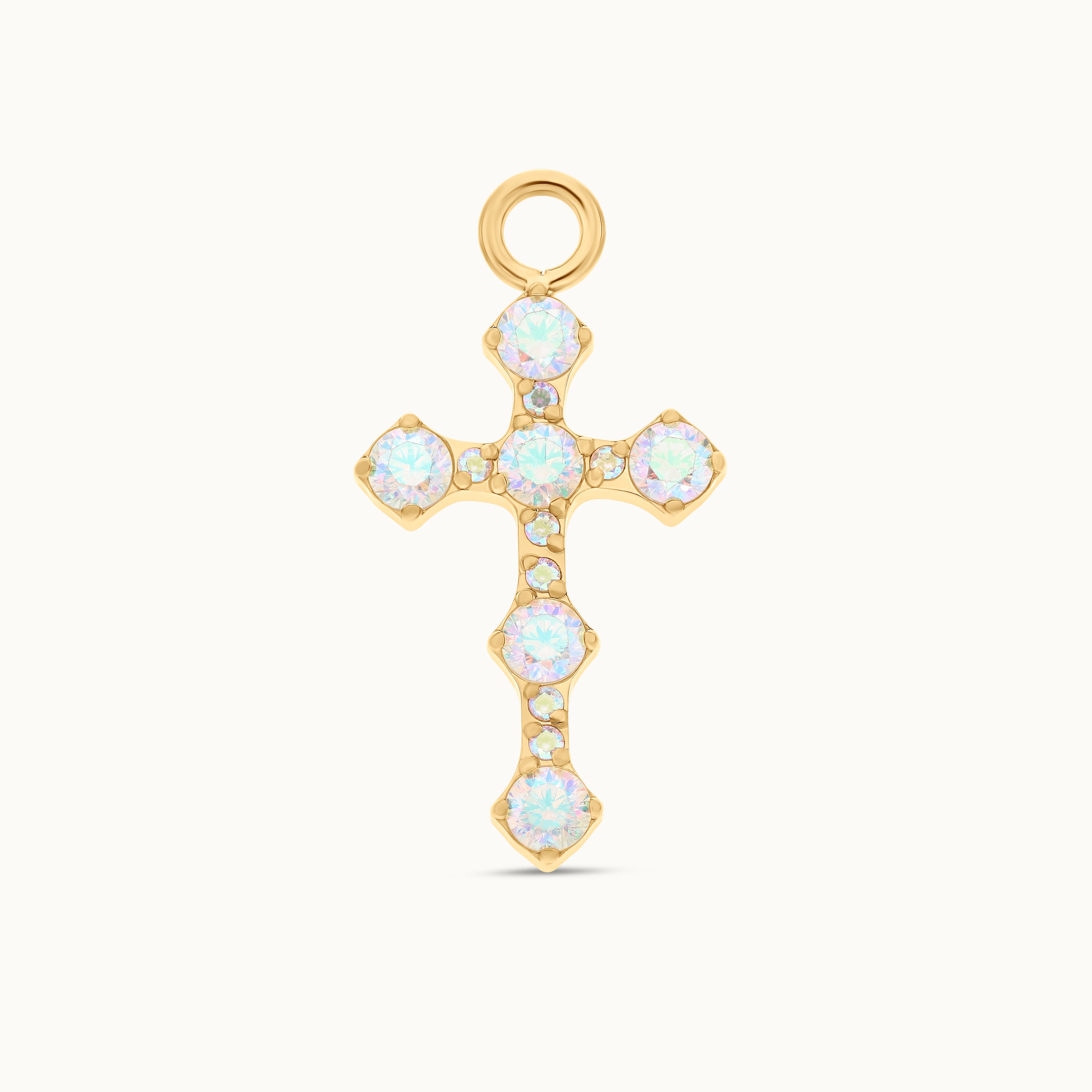 obsidian-piercing-limoncello-charm-croix-holographique-pour-anneau-titane image 1