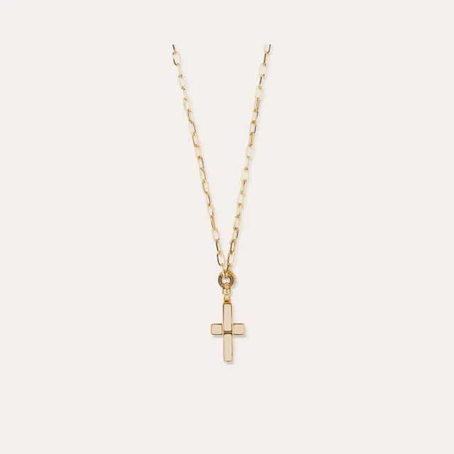 gas-bijoux-sautoir-croix-petit-mod-le-dor-l-or-fin-maill-main image 1