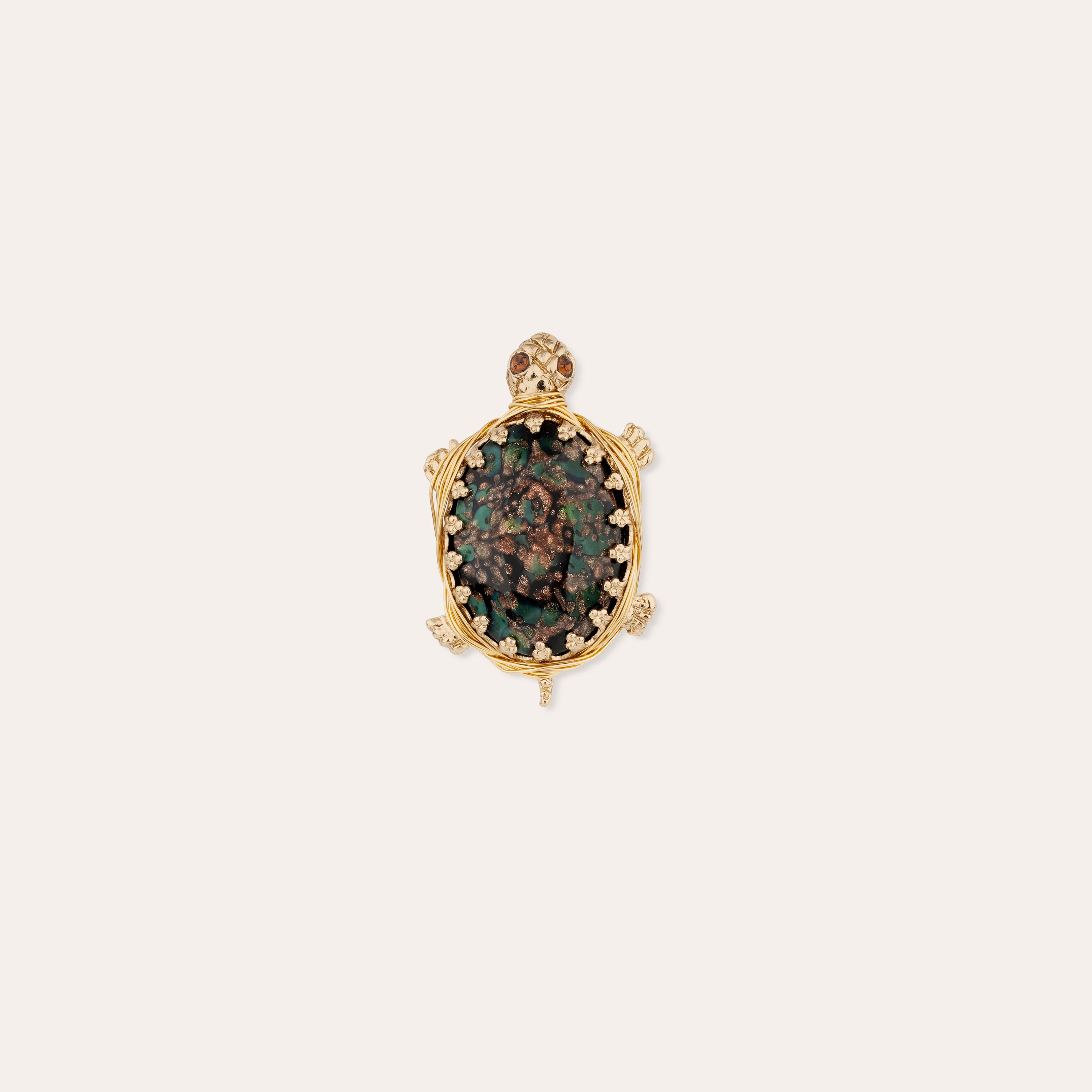 gas-bijoux-tortue-broche-dor-e-l-or-fin-cabochon-maill image 1