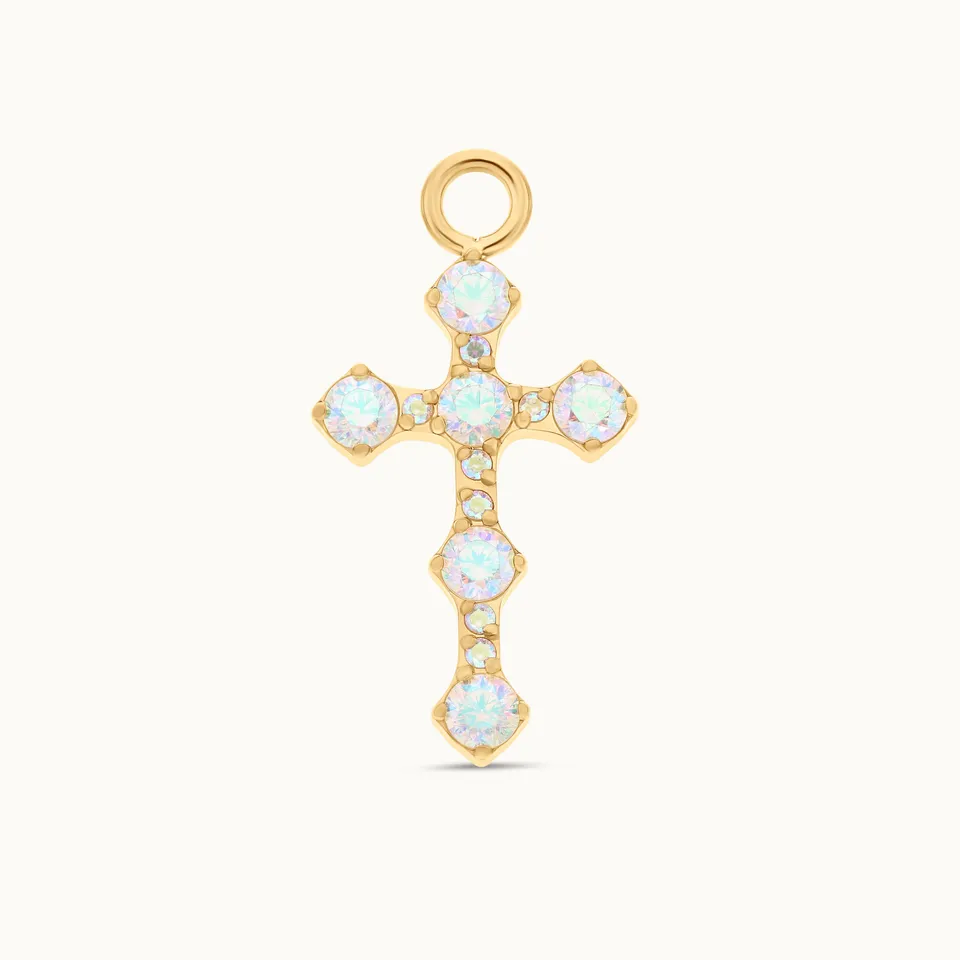 obsidian-piercing-limoncello-charm-croix-holographique-pour-anneau-titane image 1