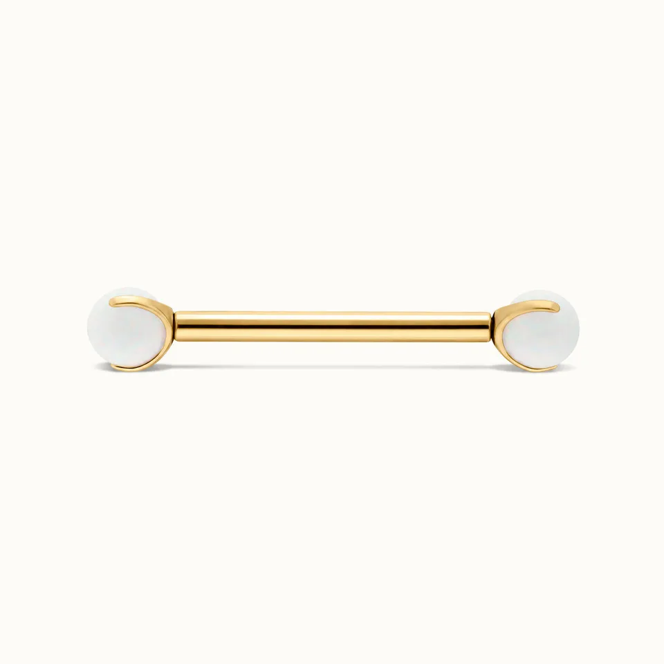 obsidian-piercing-barre-griff-e-opale-barre-droite-titane-deux-opales-4-mm-pour- image 1