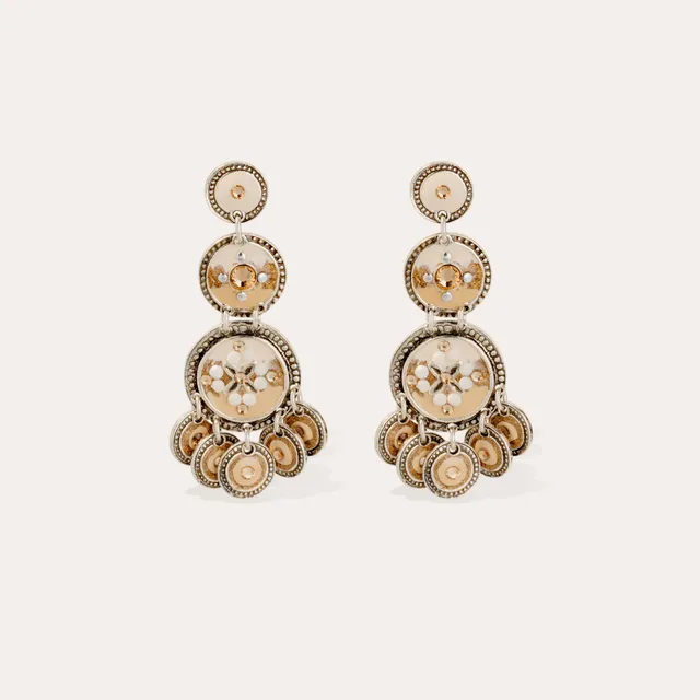 gas-bijoux-boucles-d-oreilles-sequin-trois-rangs-pendantes-argent-es-mail-et-str image 1
