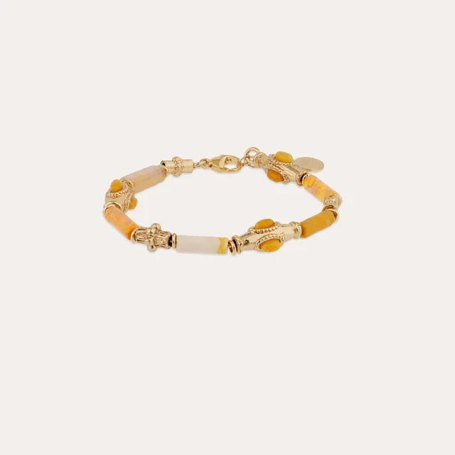 gas-bijoux-bracelet-kali-dor-or-fin-h-mato-de-jaune-et-calcite-jaune-ajustable image 1