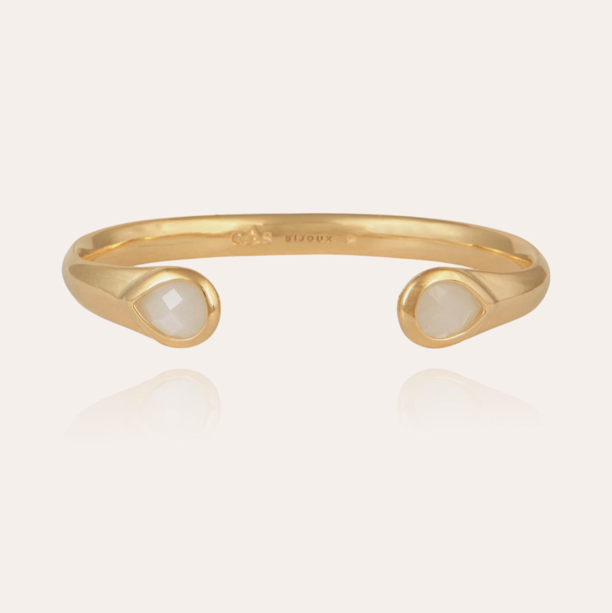 gas-bijoux-bracelet-jonc-saint-germain-dor-nacre-blanche-taille-ajustable image 3