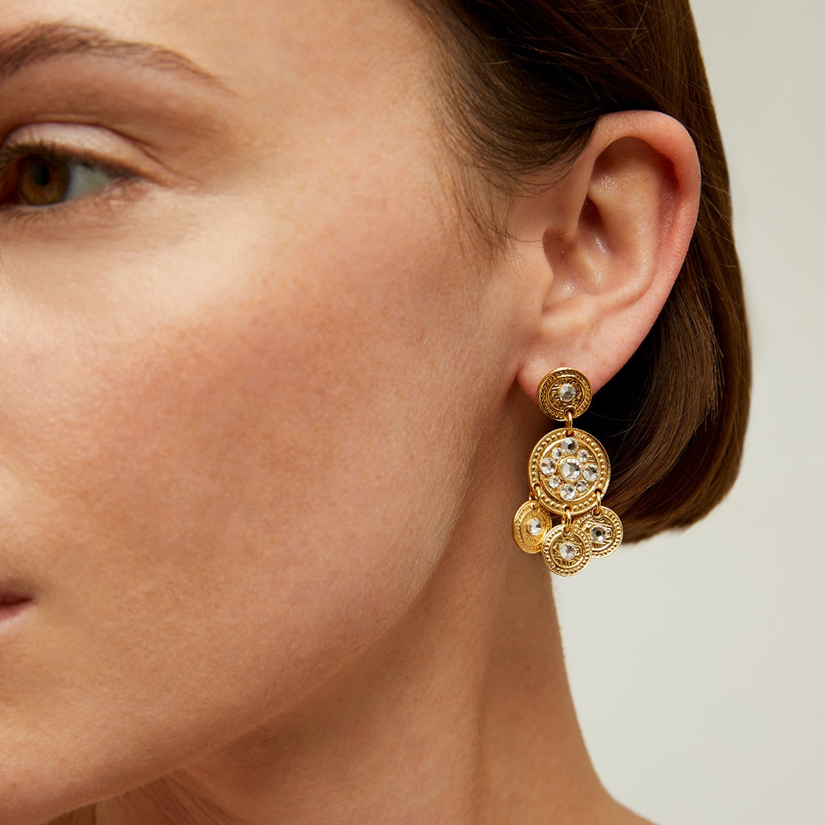 gas-bijoux-sequin-boucles-d-oreilles-pendantes-deux-rangs-strass-dor-es-l-or-fin image 2