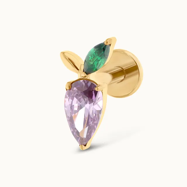 obsidian-piercing-martini-labret-titane-dor-double-zircons-poire-et-marquise-h-l image 1
