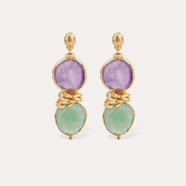 gas-bijoux-boucles-d-oreilles-sirena-am-thyste-et-quartz-vert-sertis-sur-or-fin image 1