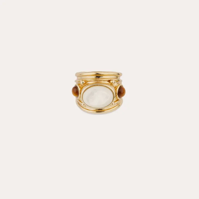 gas-bijoux-bague-simone-oeil-de-tigre-nacre-blanche-dor-e-l-or-fin image 1