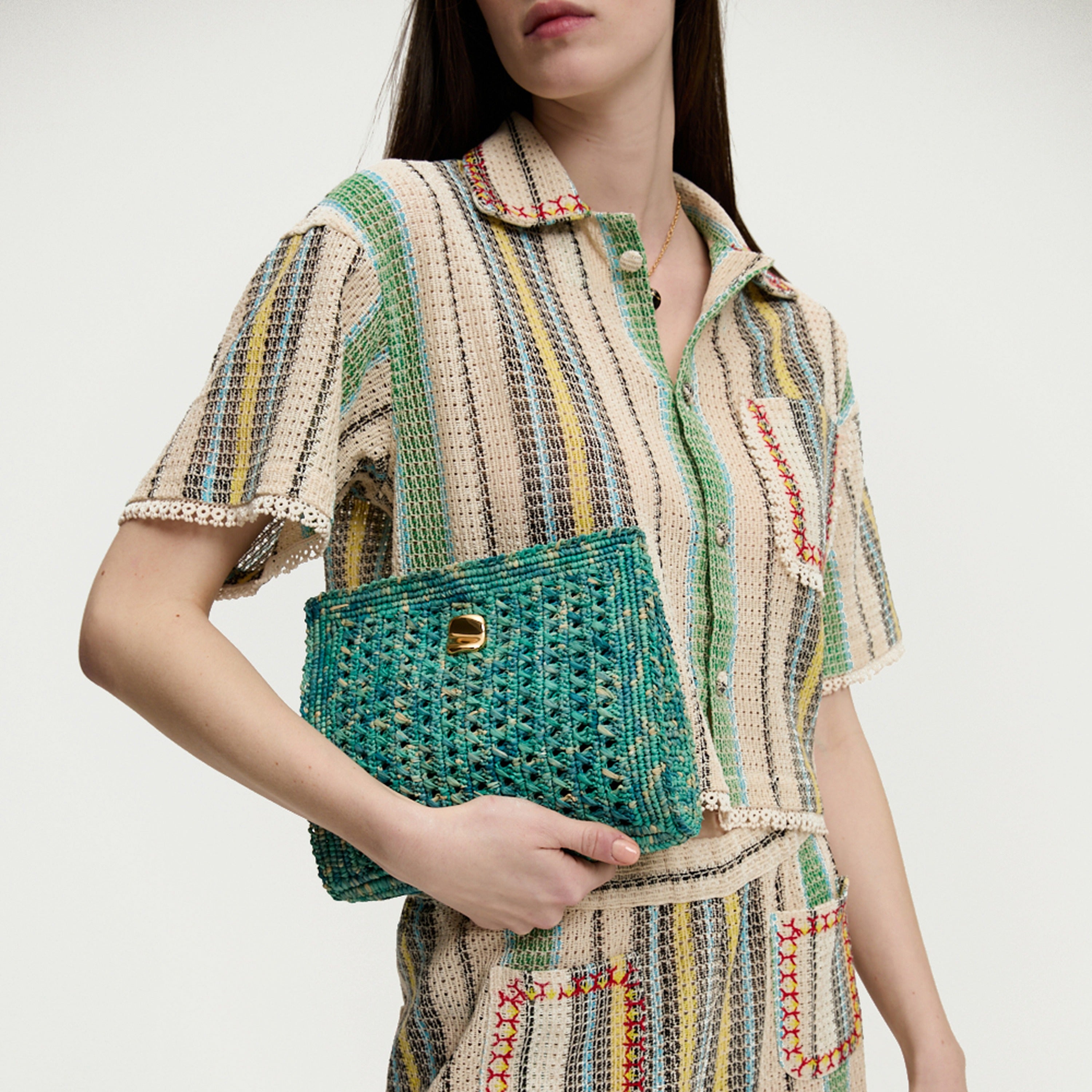 gas-bijoux-les-canoubiers-sac-pochette-raphia-tiss-main-turquoise image 2