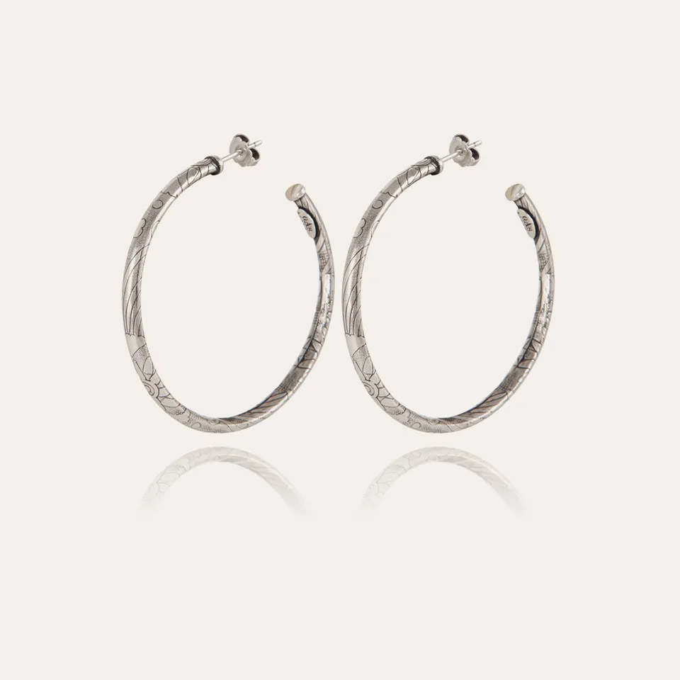 gas-bijoux-boucles-d-oreilles-cr-oles-maori-petit-mod-le-argent-es image 1