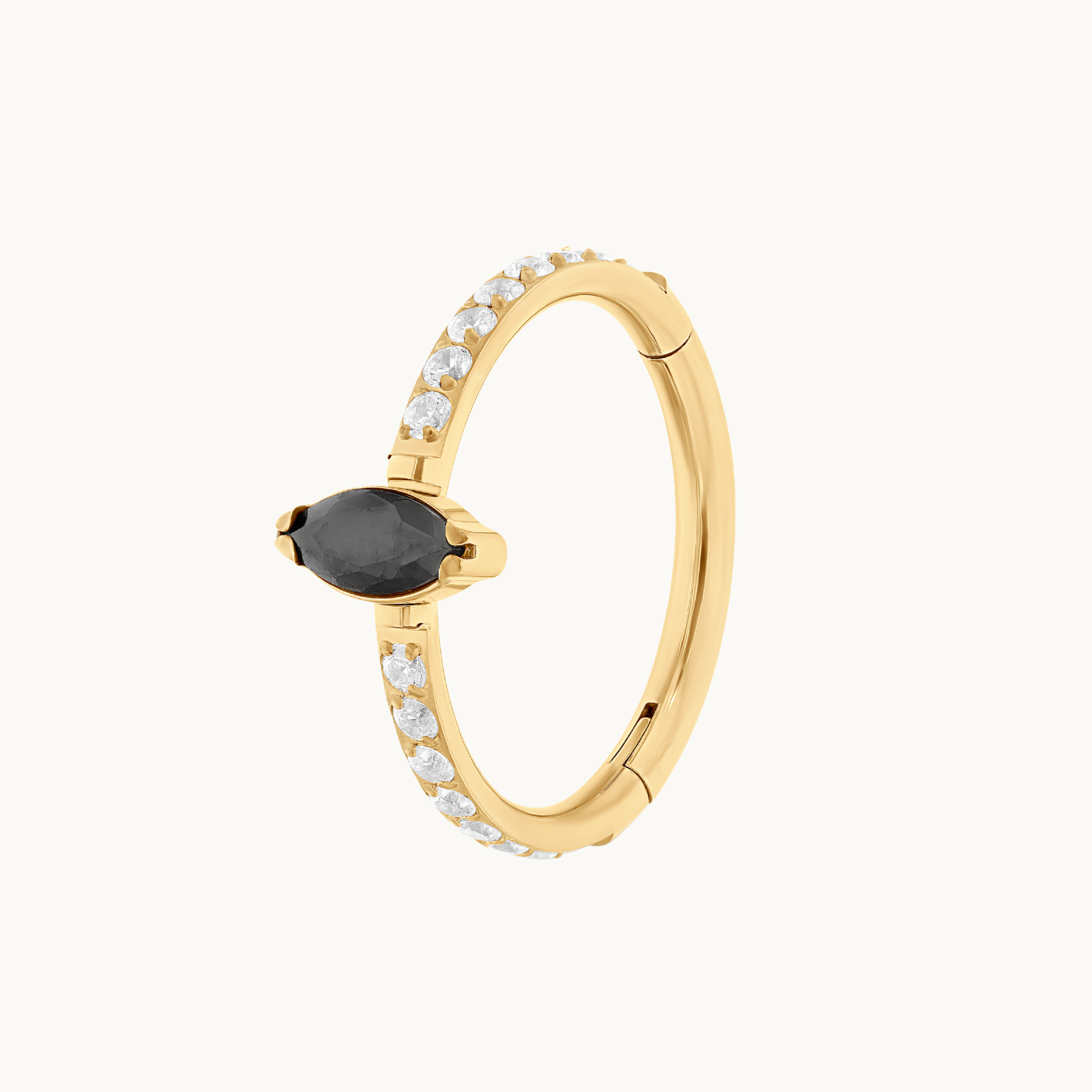 obsidian-piercing-subra-mermaid-clicker-titane-pvd-gold-zircon-marquise-pour-con image 2
