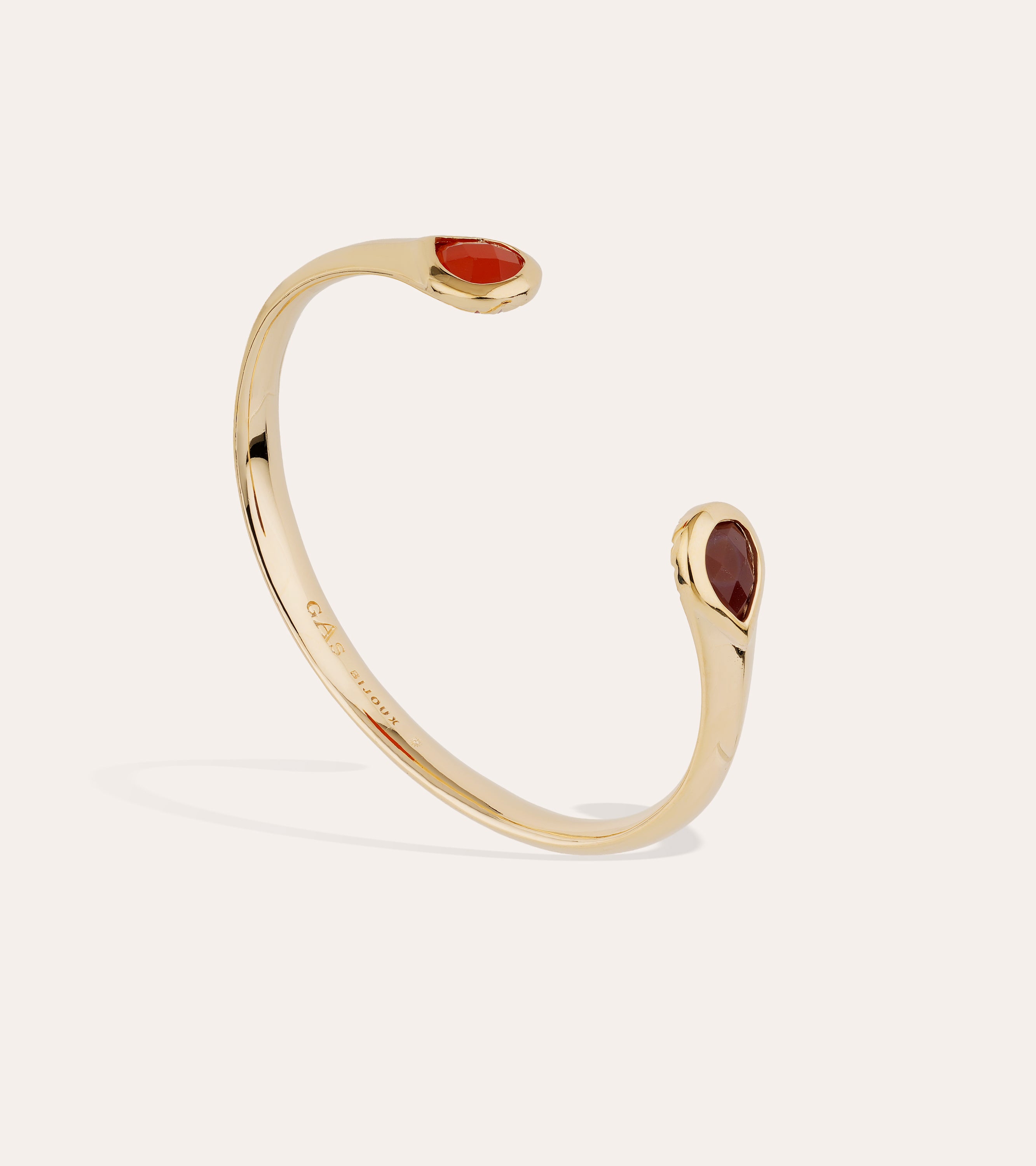 gas-bijoux-bracelet-saint-germain-jonc-dor-l-or-fin-deux-pierres-fines-cornaline image 2