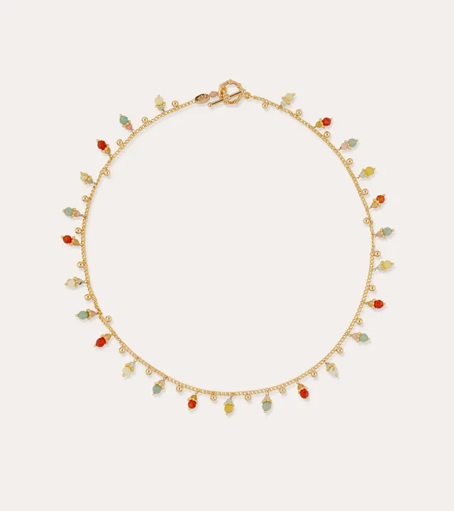 gas-bijoux-collier-tangerine-quartz-vert-et-cornaline-dor-or-fin image 1