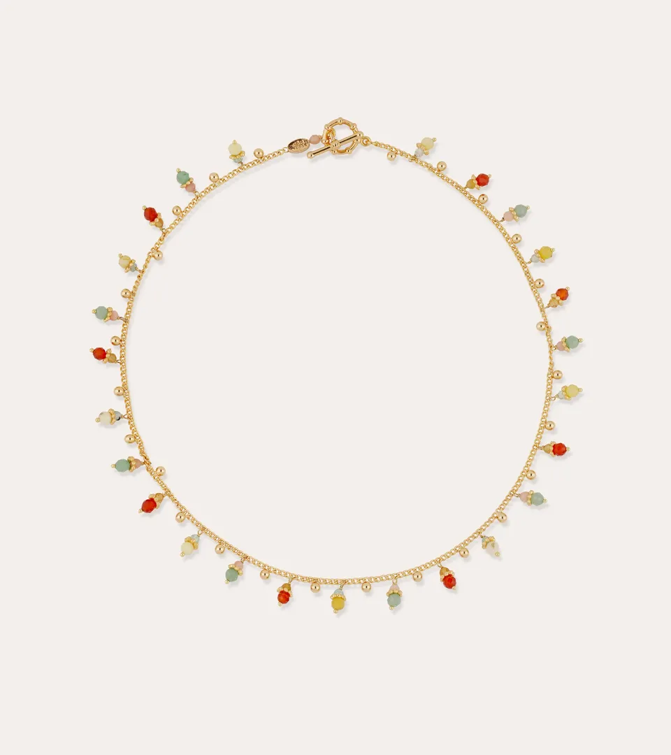 gas-bijoux-collier-tangerine-quartz-vert-et-cornaline-dor-or-fin image 1