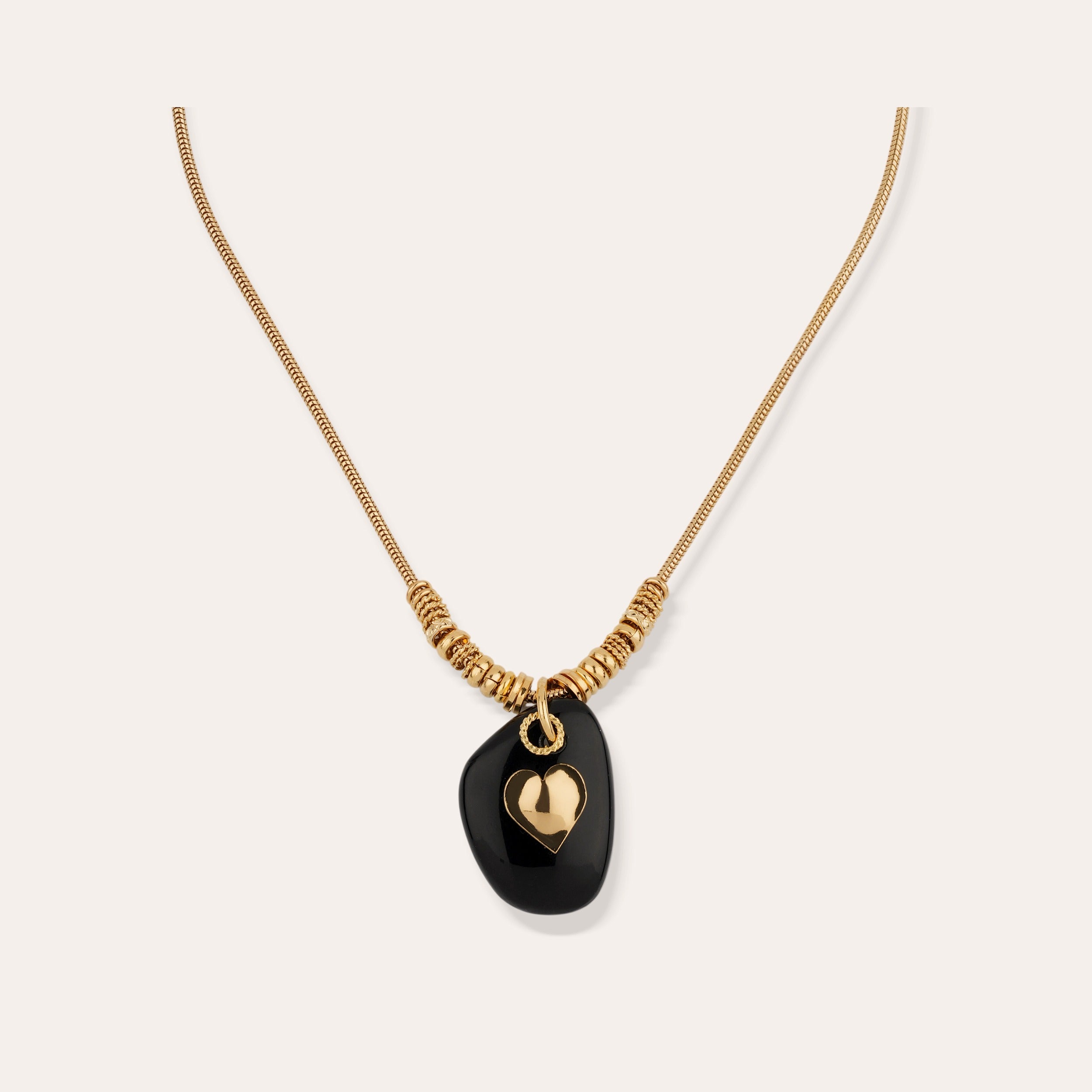 gas-bijoux-collier-galet-dor-onyx-noir image 1