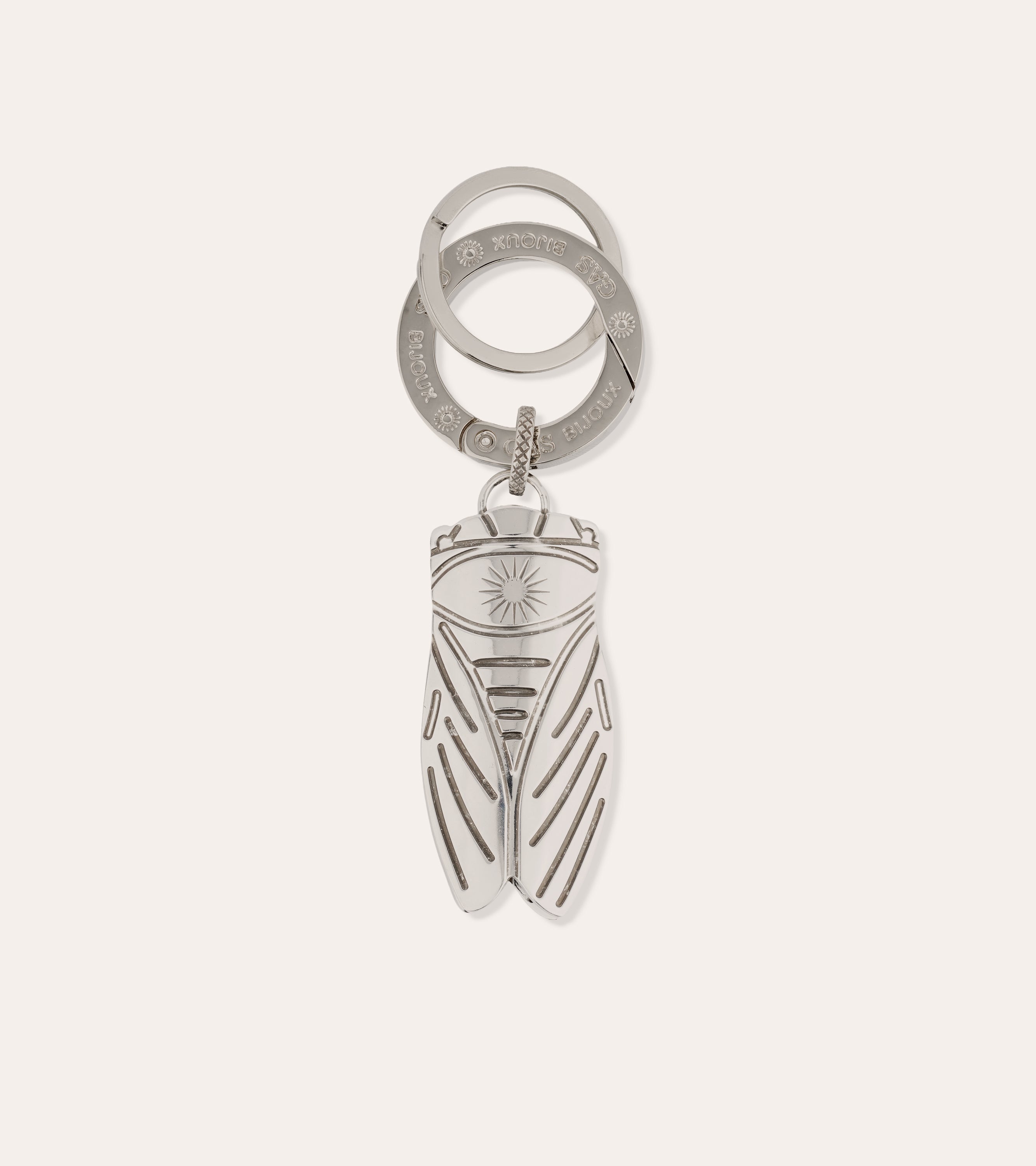 gas-bijoux-porte-cl-s-cigale-grand-mod-le-laiton-argent-grav-la-main-fait-main-m image 1