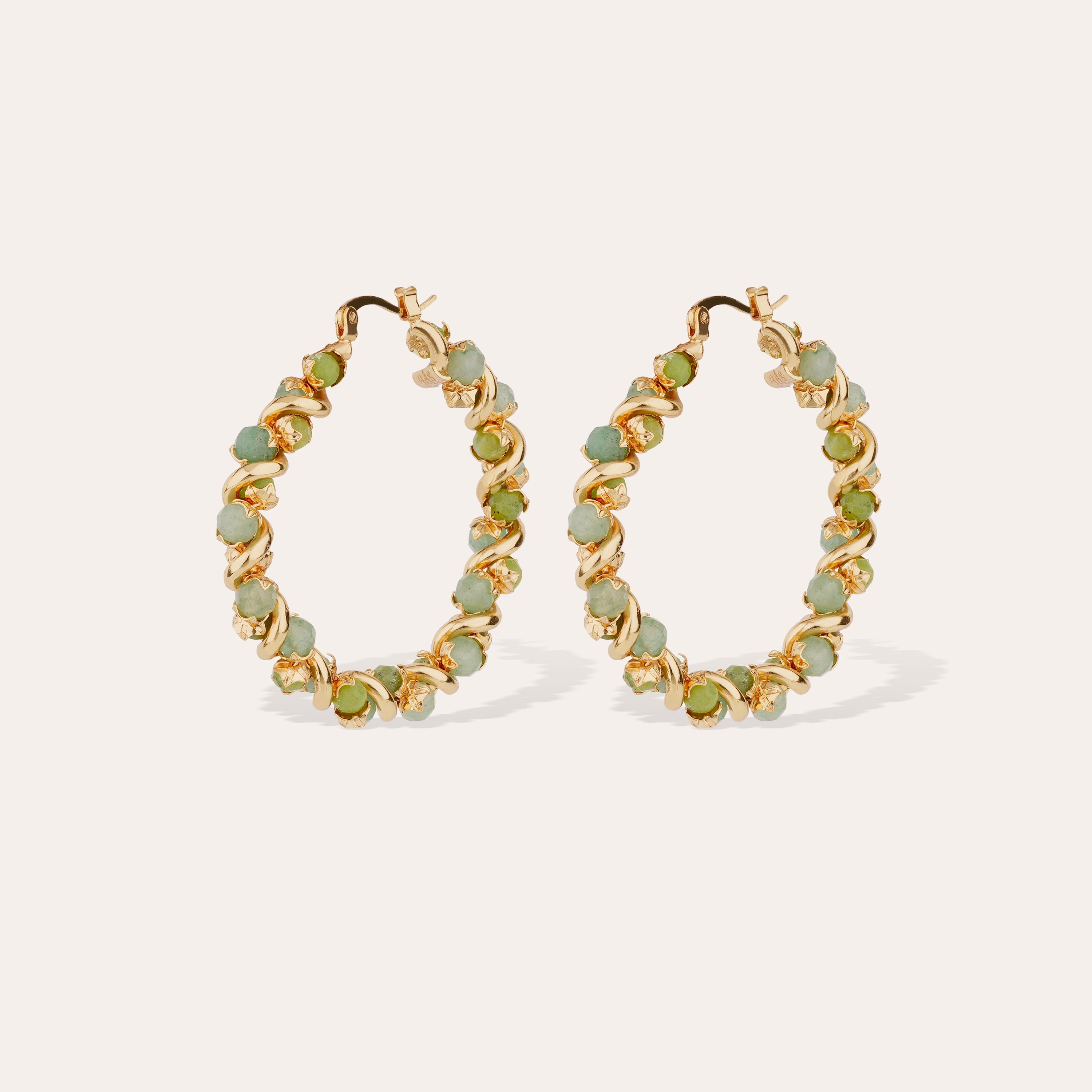 gas-bijoux-boucles-d-oreilles-cr-oles-eurydice-quartz-vert-dor-es-l-or-fin image 1