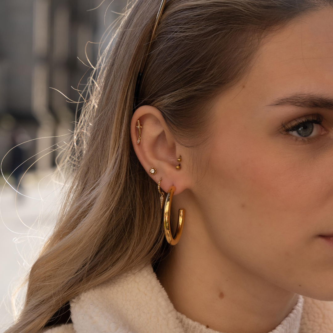 obsidian-piercing-kyoto-paire-de-boucles-d-oreilles-anneaux-en-titane-lobe-et-h- image 2