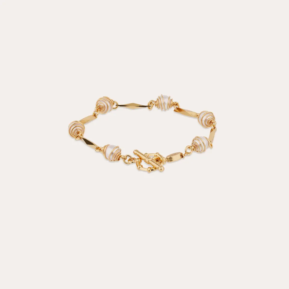 gas-bijoux-bracelet-perla-perles-nacr-es-sur-cha-ne-dor-e-l-or-fin image 1